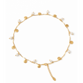 18k Gold Shell & Pearl Charm Necklace