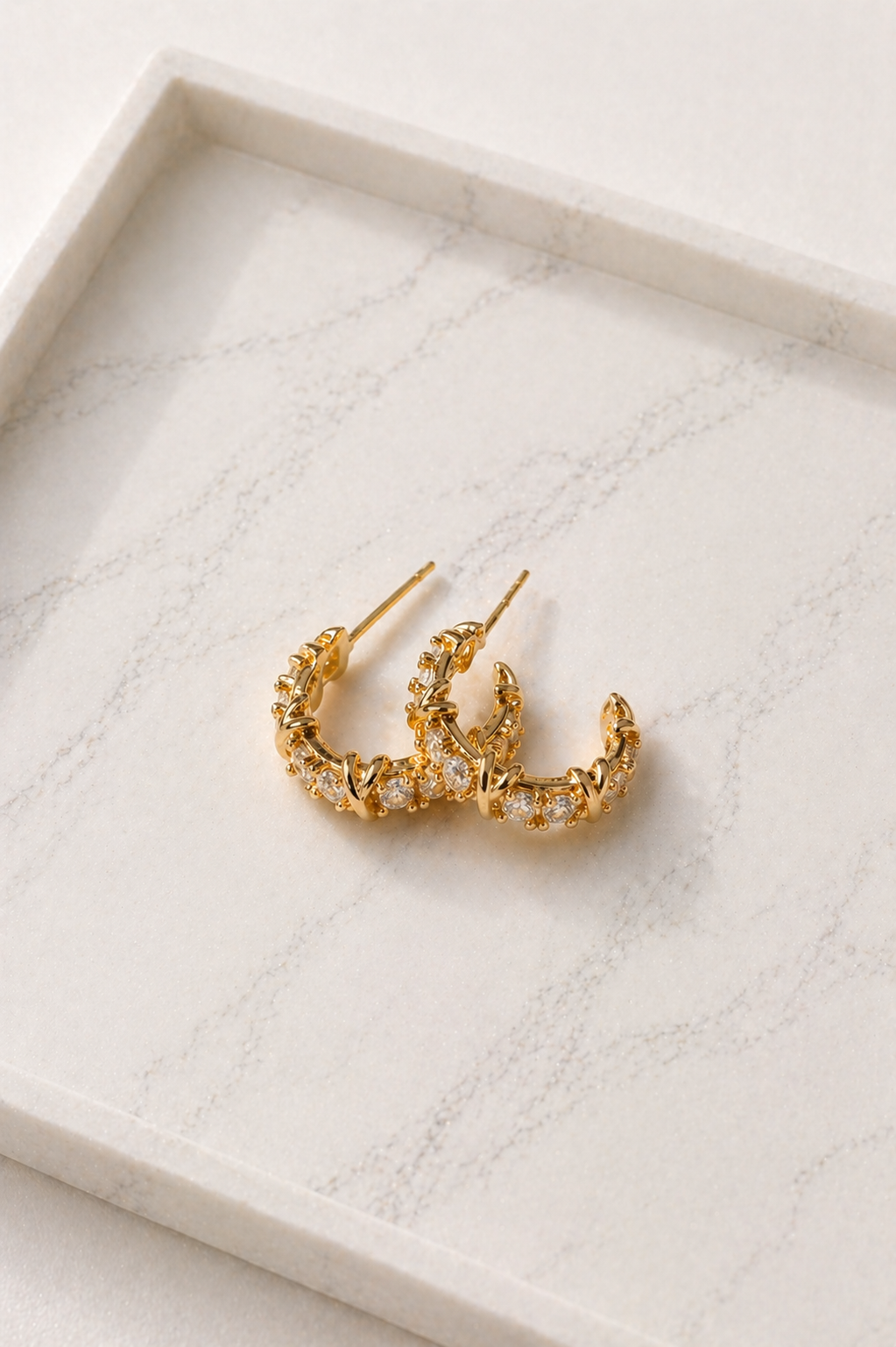 Radiant Twist Hoop Earrings