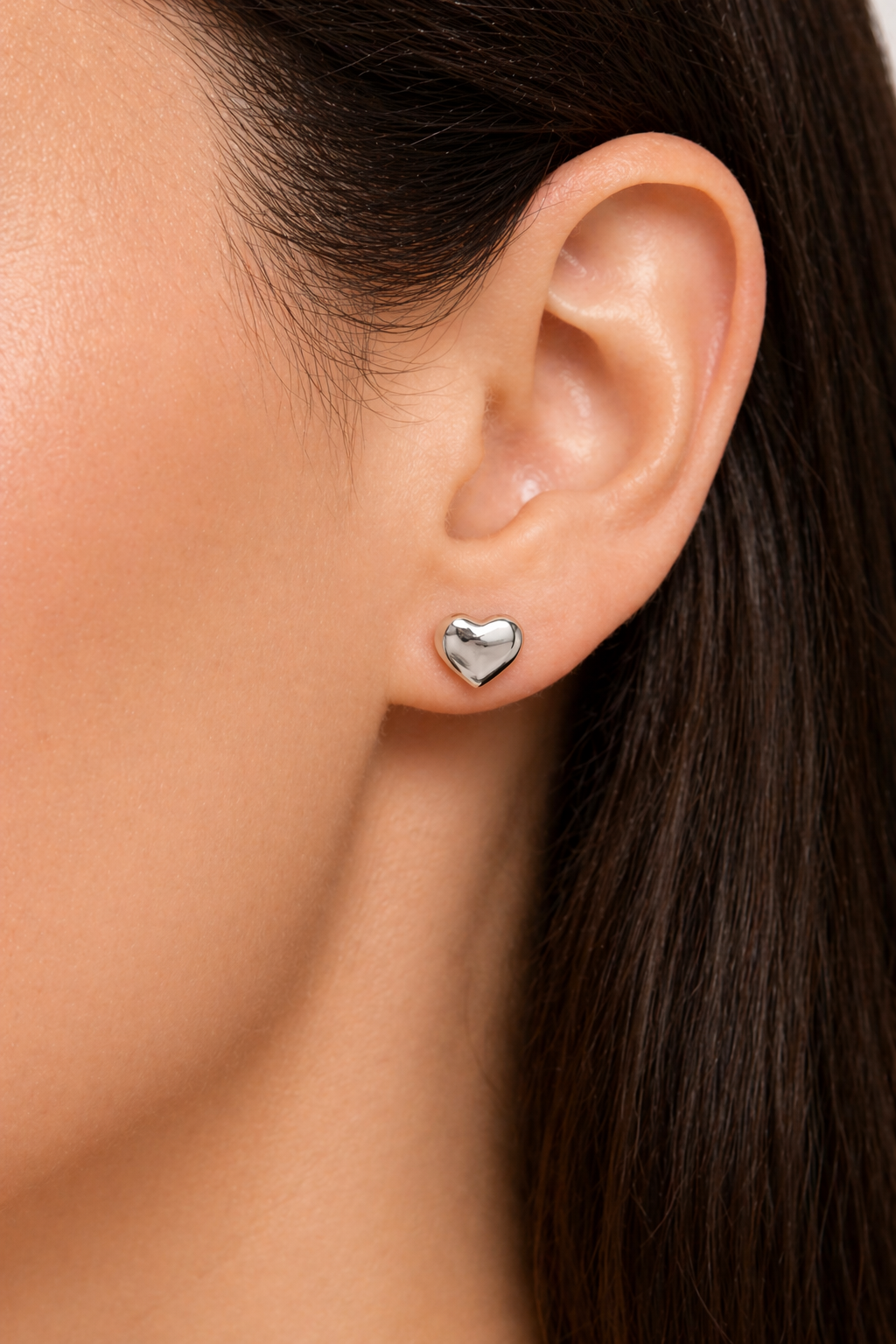 Mini Gold Heart Stud Earrings