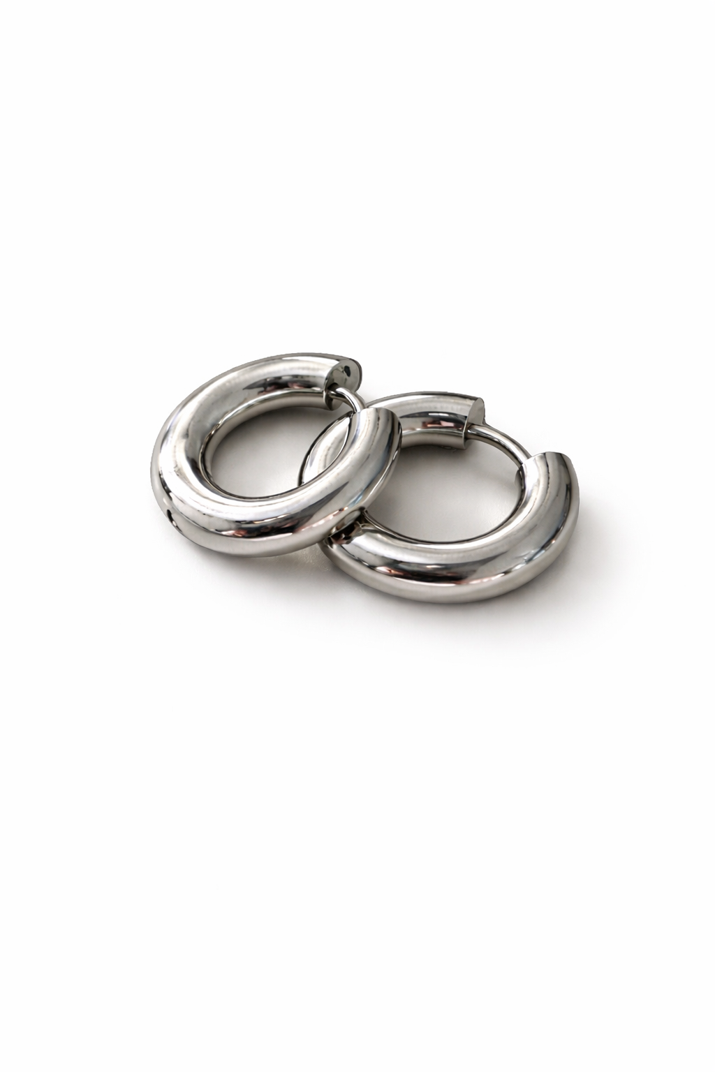 Chuncky 18k Gold & Silver Huggie Earrings
