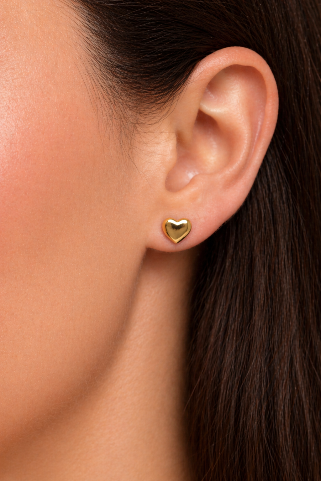 Mini Gold Heart Stud Earrings