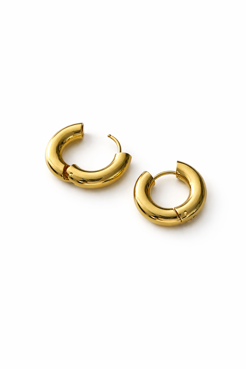Chuncky 18k Gold & Silver Huggie Earrings