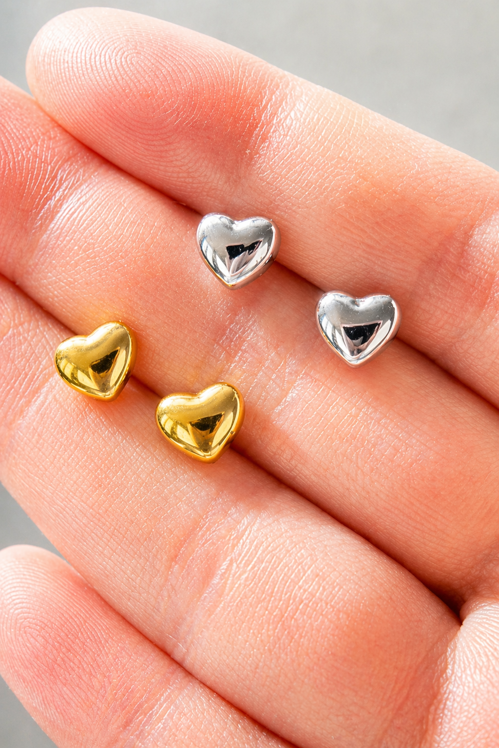 Mini Gold Heart Stud Earrings